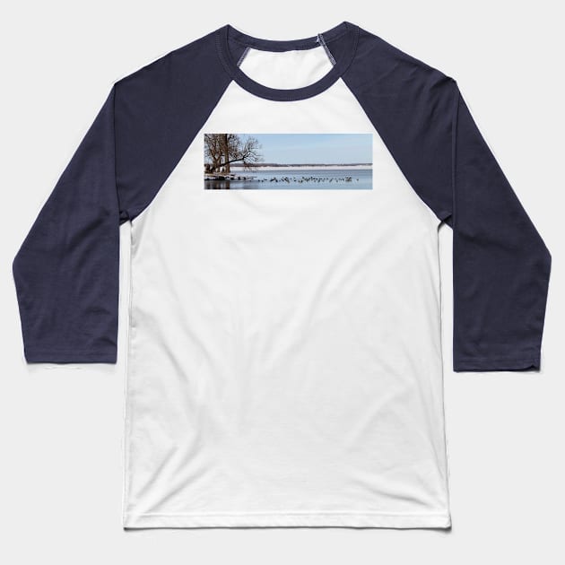 Jetty of Geese Baseball T-Shirt by photoclique